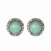 Earrings * | Adornia Fine Rhodium Plated Silver 3.38 Ct. Tw. Diamond & Emerald Studs Women