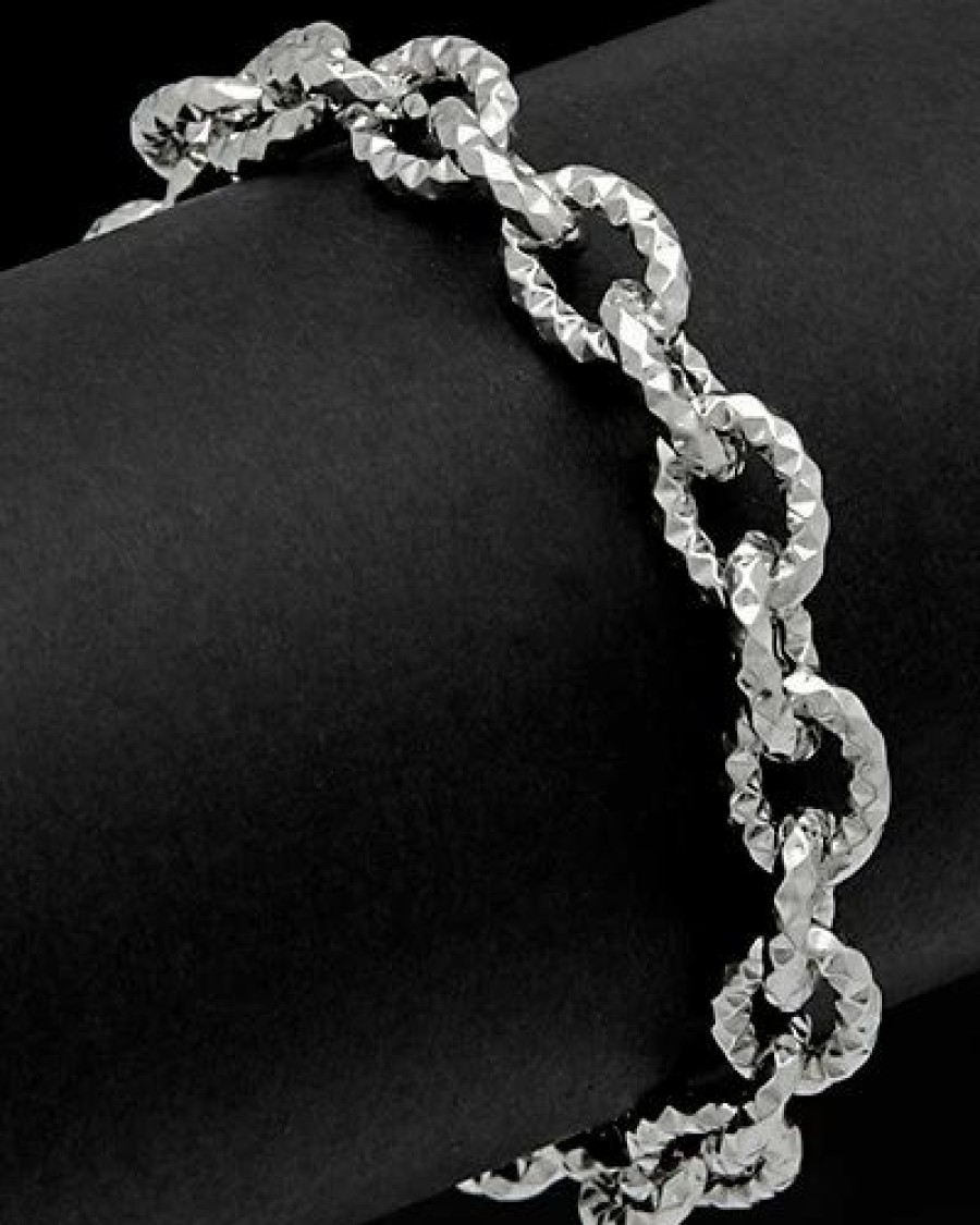 Bracelets * | Italian Silver Diamond Cut Bracelet Women