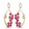 Earrings * | Diamond Select Cuts 14K Diamond & Ruby Earrings Women