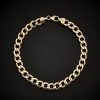 Bracelets * | 14K Italian Gold Air Solid Curb Link Bracelet Women