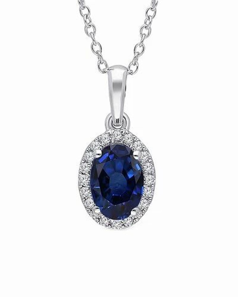 Necklaces * | Kallati 14K 0.70 Ct. Tw. Diamond & Natural Sapphire Pendant Necklace Women