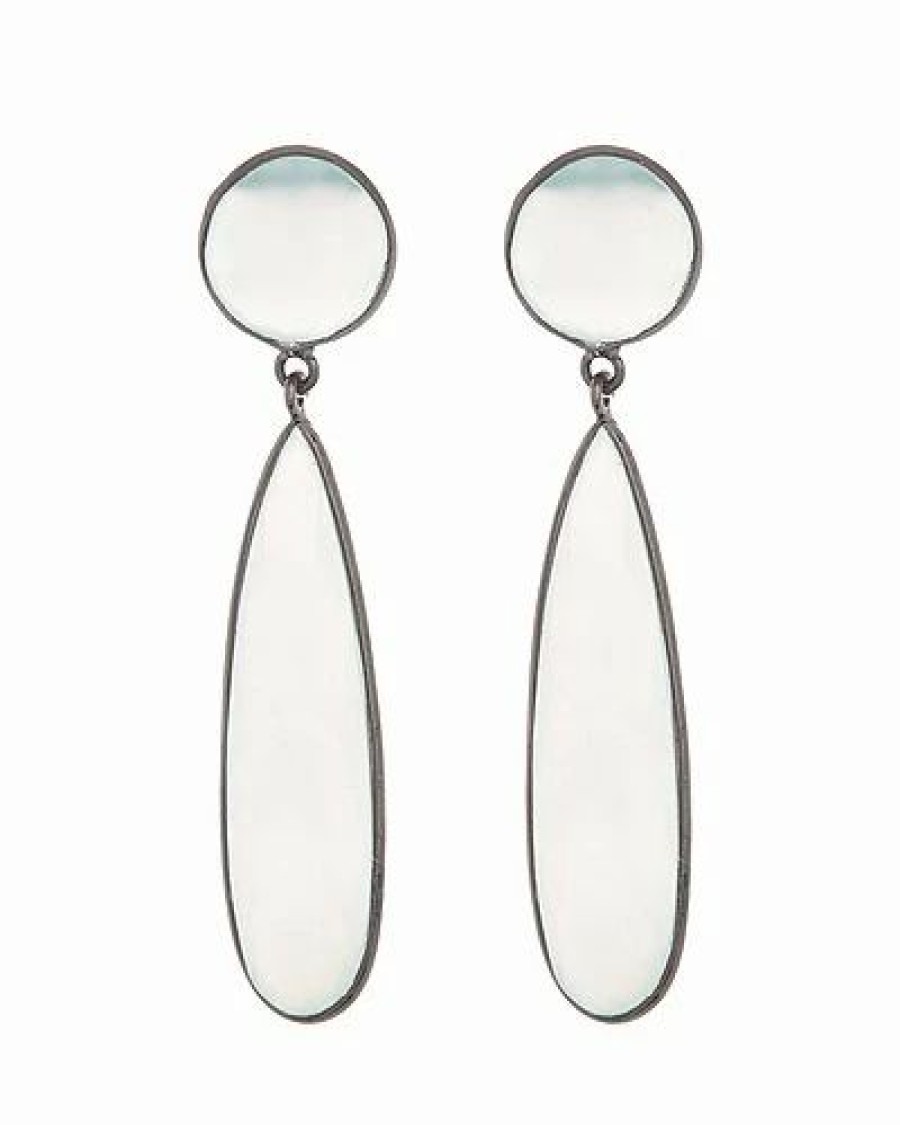 Earrings * | Adornia Silver 20.00 Ct. Tw. Aqua Chalcedony Drop Earrings Women