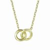 Necklaces * | Rachel Glauber 14K Plated Double Ring Necklace Women