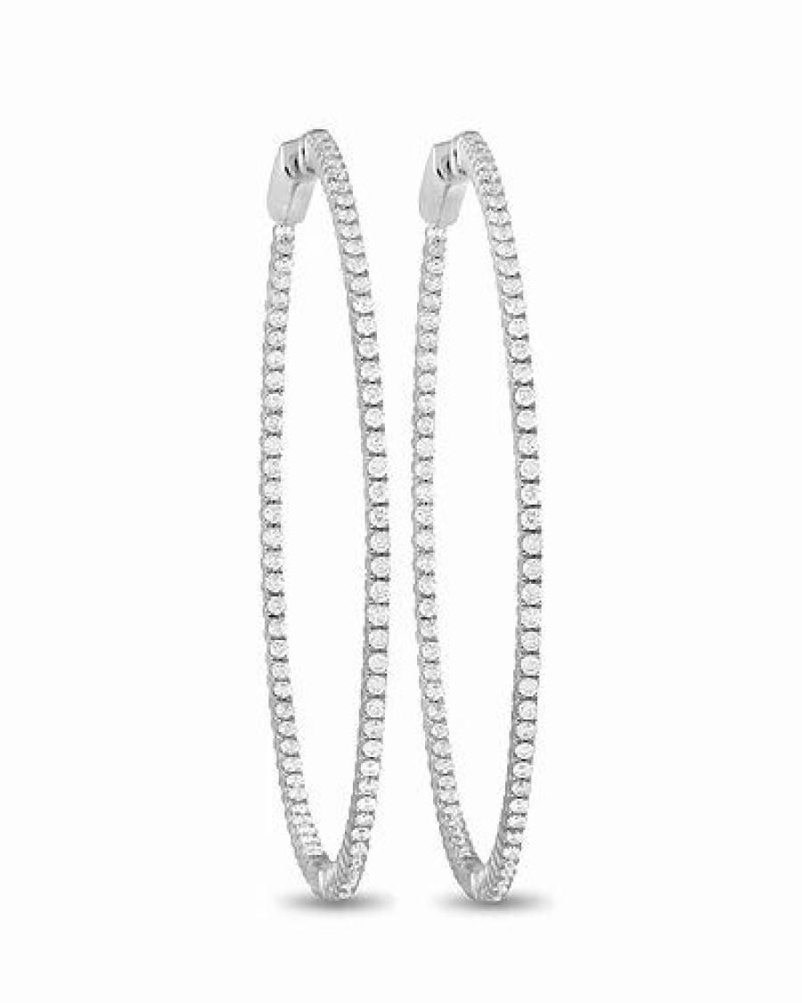 Earrings * | Diamond Select Cuts 14K 1.92 Ct. Tw. Diamond Hoops Women