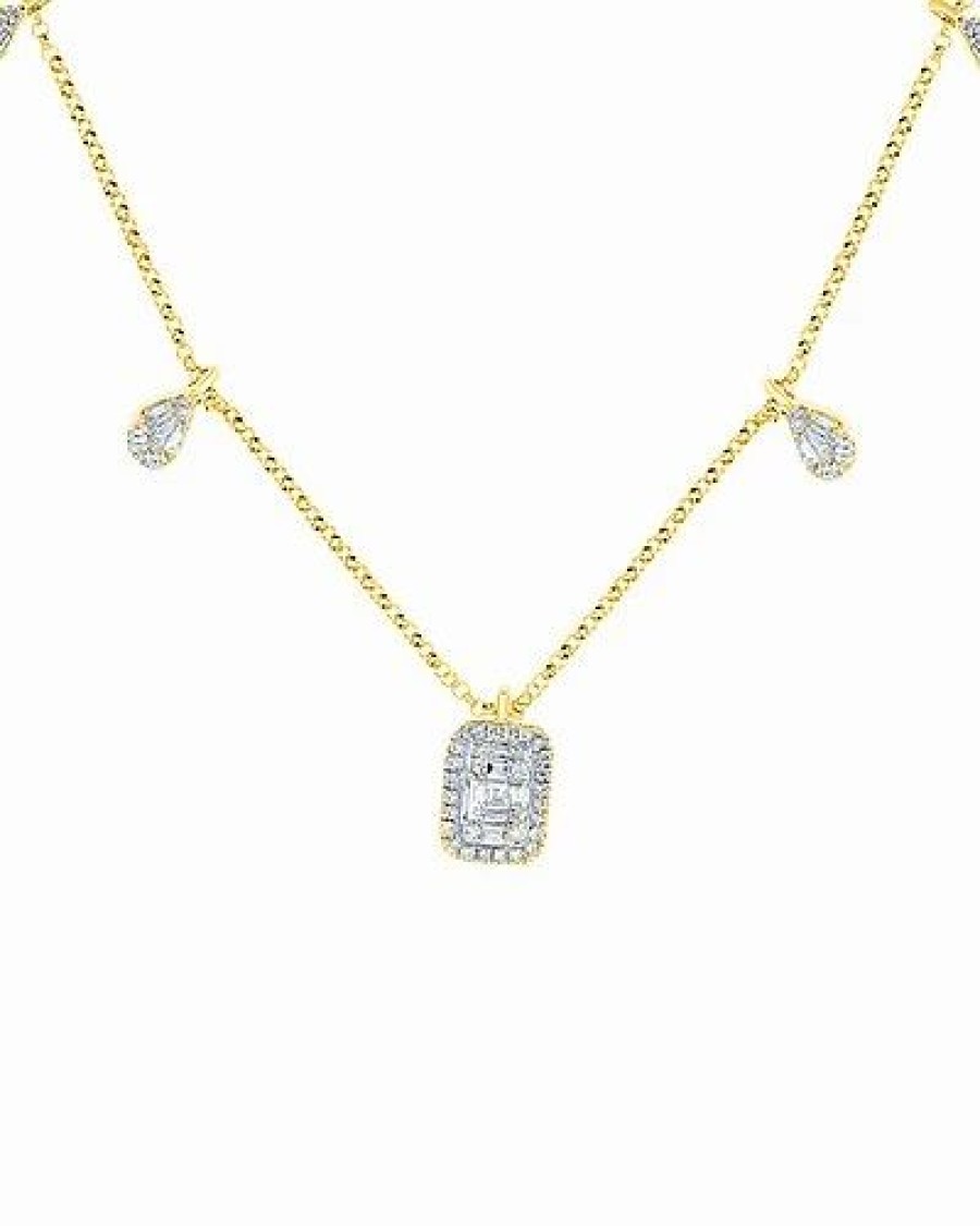 Necklaces * | Diana M. Fine Jewelry 14K Rose Gold 0.42 Ct. Tw. Diamond Necklace Women