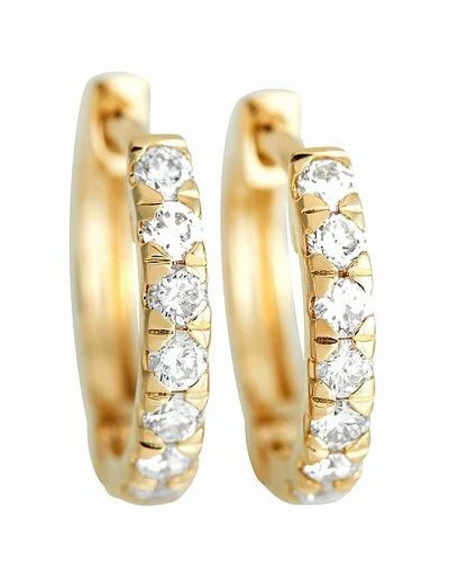 Earrings * | Diamond Select Cuts 14K 0.39 Ct. Tw. Diamond Hoops Women