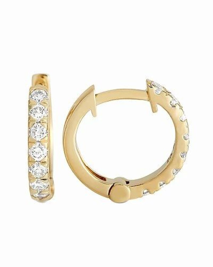 Earrings * | Diamond Select Cuts 14K 0.39 Ct. Tw. Diamond Hoops Women