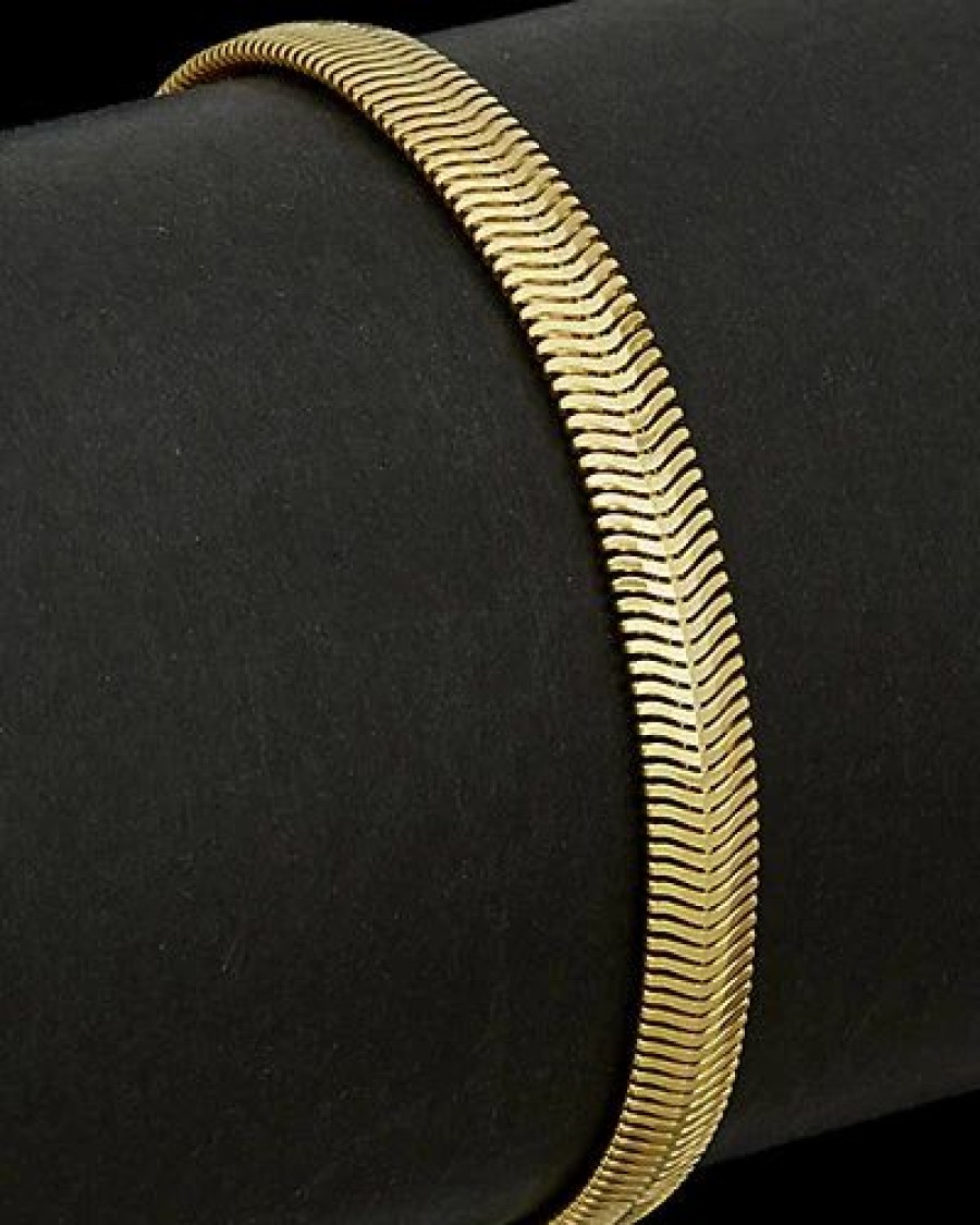 Bracelets * | Italian Silver 18K Italian Gold Over Silver Snake Bracelet Women