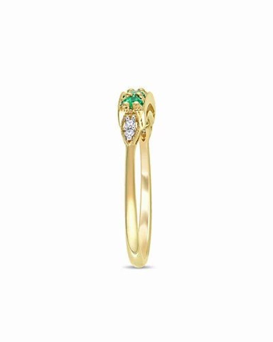 Rings * | Rina Limor 10K 0.16 Ct. Tw. Diamond & Emerald Ring Women