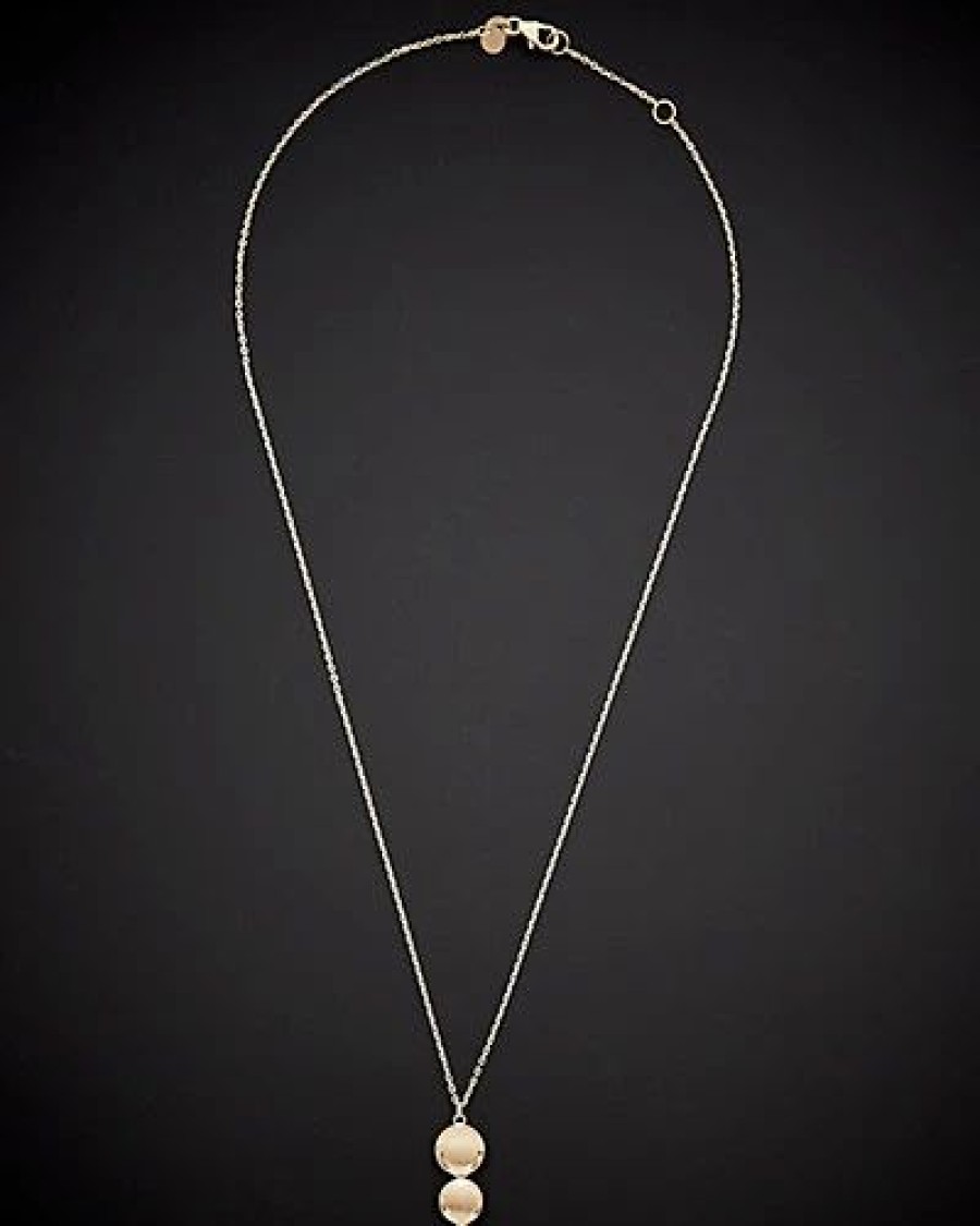 Necklaces * | 14K Italian Gold Graduated Disc Adjustable Necklace Women