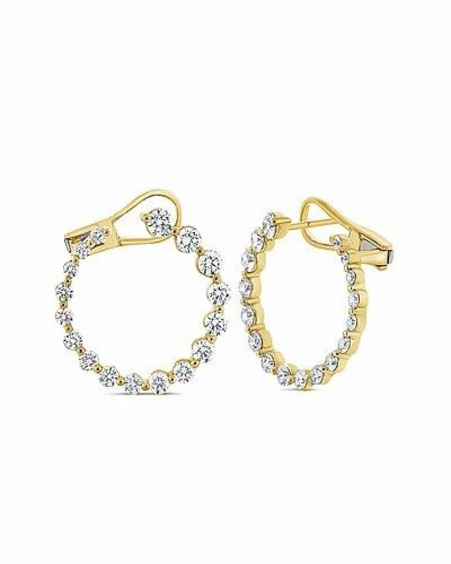 Earrings * | Sabrina Designs 14K 2.40 Ct. Tw. Diamond Hoops Women