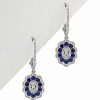 Earrings * | Diana M. Fine Jewelry 14K 1.24 Ct. Tw. Diamond & Blue Sapphire Drop Earrings Women