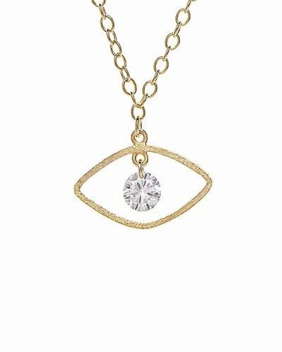 Necklaces * | Rivka Friedman 18K Plated Cz Evil Eye Necklace Women