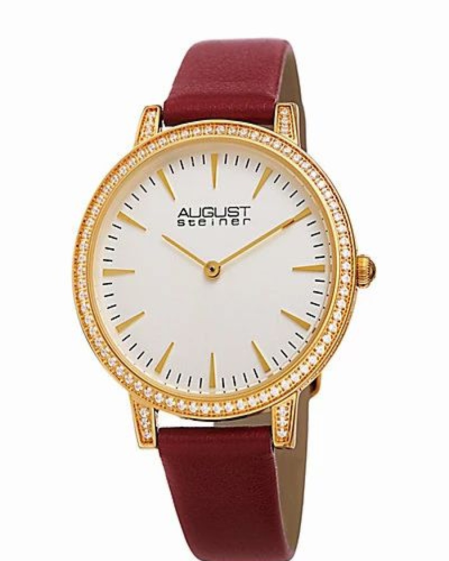 Watches * | August Steiner Women'S Leather Watch