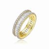 Rings * | Genevive 14K Plated Cz Ring Women