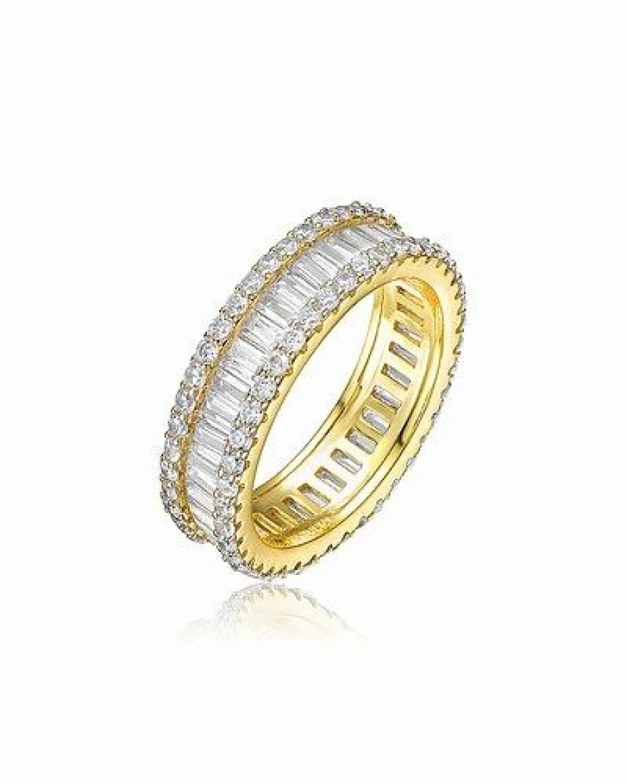 Rings * | Genevive 14K Plated Cz Ring Women