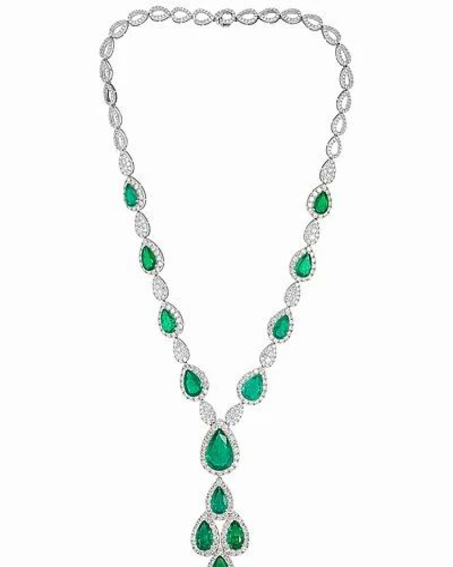 Necklaces * | Diana M. Fine Jewelry 18K 32.19 Ct. Tw. Diamond Necklace Women